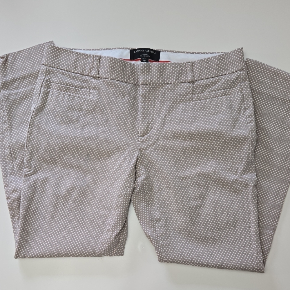 Banana Republic Taupe Polka Dot Trousers